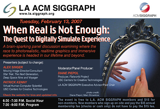 When Real is Not Enough: The Quest to Digitally Sumulate Experience postcard