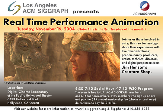 Realtime Performance Animation postcard